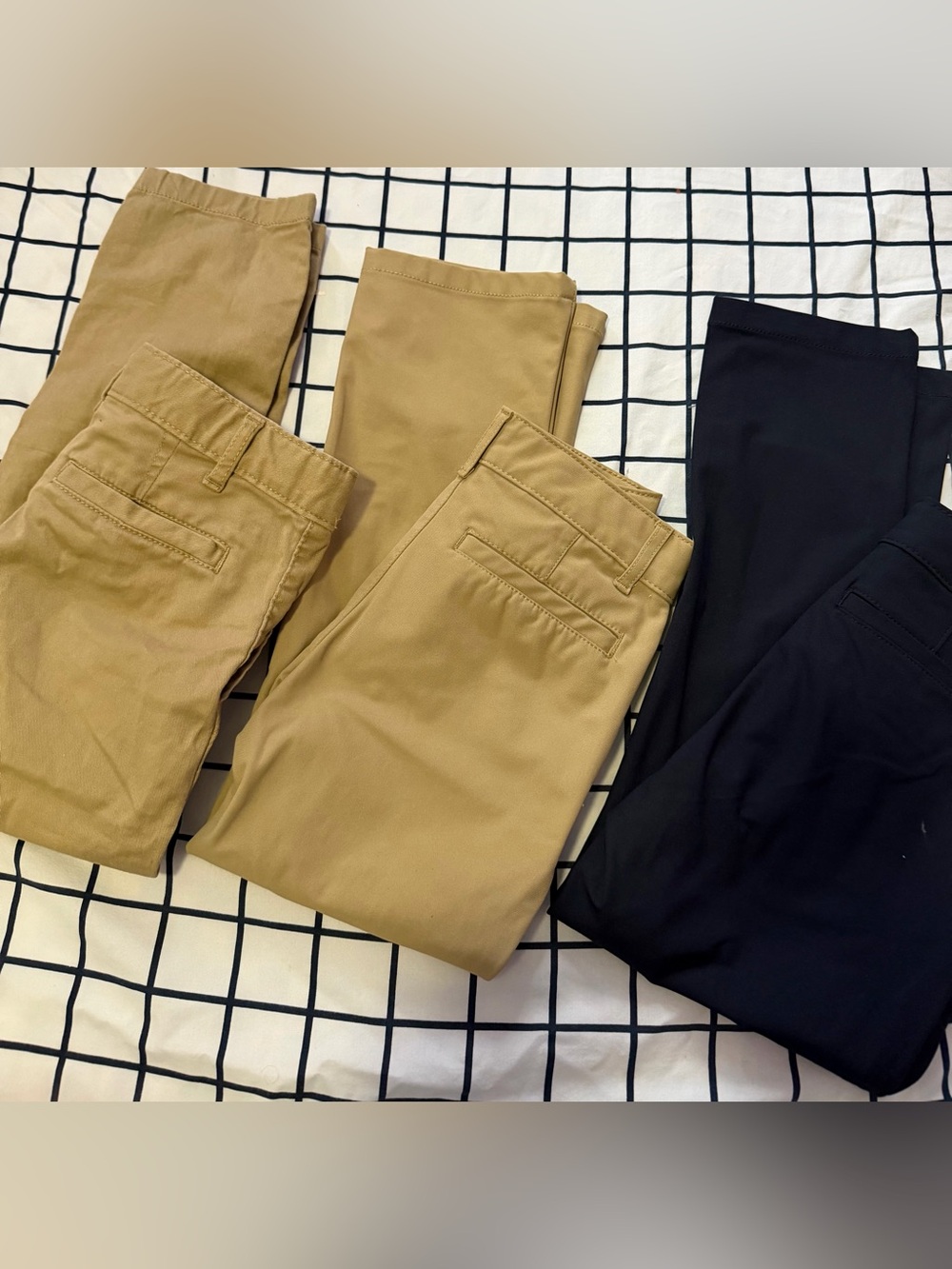 3 Pairs Children’s Place Boy’s School Chino Pants - Khaki and Navy Blue